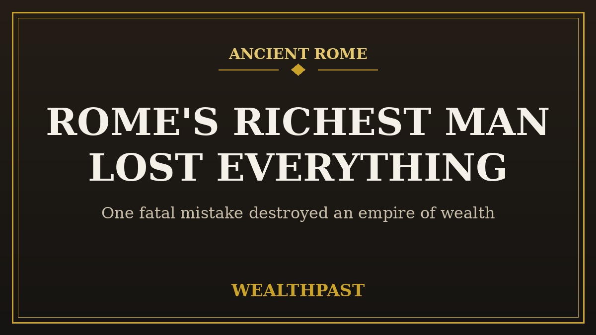 Rome’s Richest Man Lost Everything in One Fatal Mistake