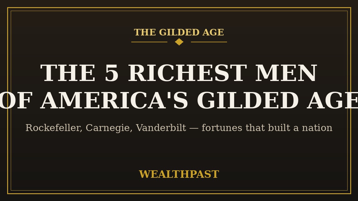 The 5 Richest Men of America’s Gilded Age